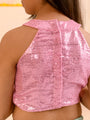 Girls Embellished Top With Palazzos (IW-GREENORGANZAROSE)