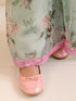 Girls Embellished Top With Palazzos (IW-GREENORGANZAROSE)