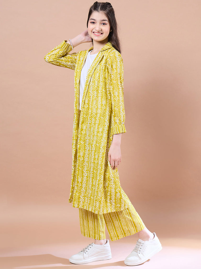 Girls Top with Palazzos (IW-LIMECOORD)