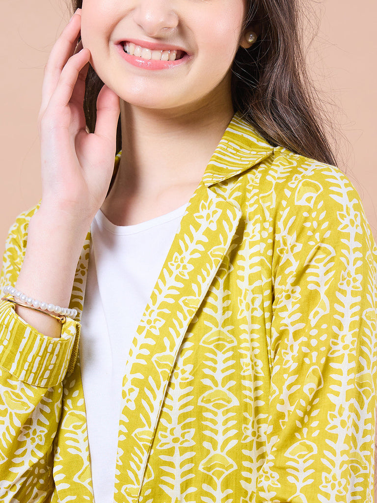 Girls Top with Palazzos (IW-LIMECOORD)