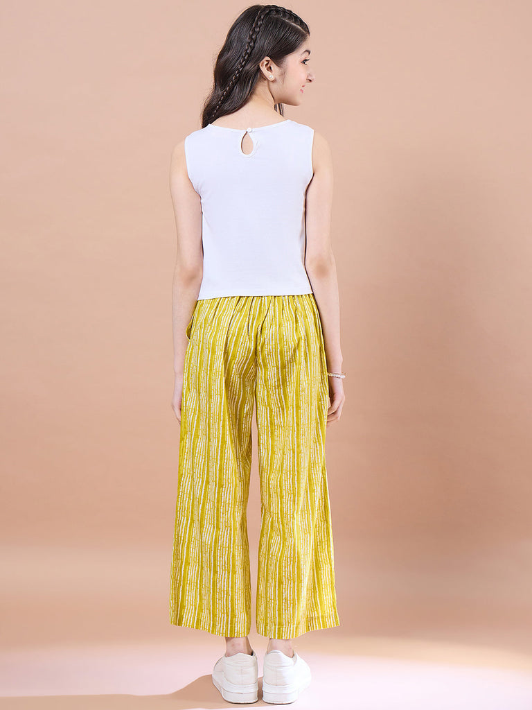 Girls Top with Palazzos (IW-LIMECOORD)