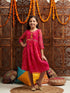 Pspeaches Girls Printed Fit & Flare Georgette Ethnic Dress (IW-MAGENTAGGT)