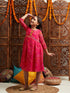 Pspeaches Girls Printed Fit & Flare Georgette Ethnic Dress (IW-MAGENTAGGT)