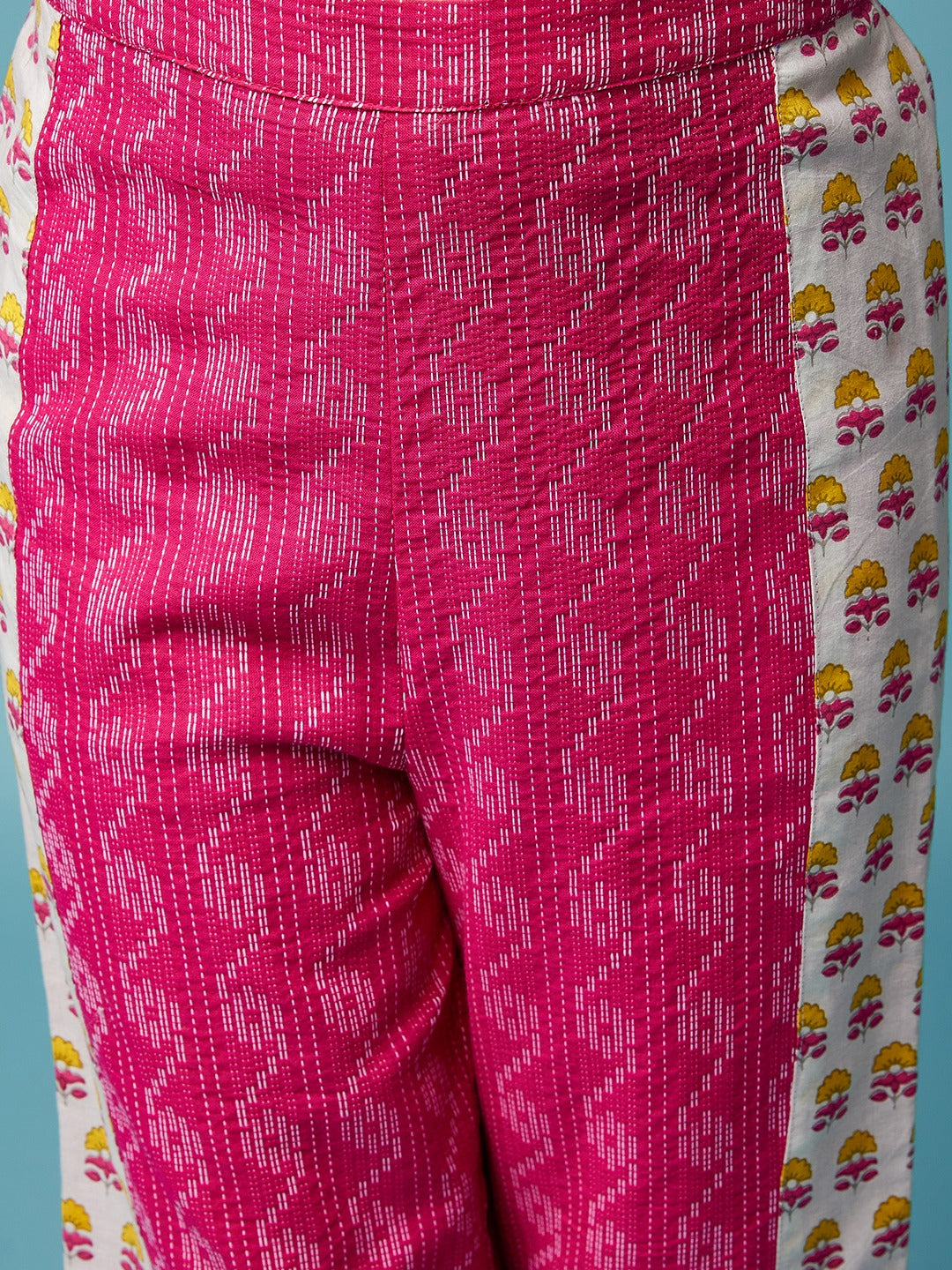 Girls Floral Printed Pure Cotton Top with Trousers (IW-MAGENTAIKKAT)