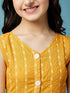Girls Printed Cotton A-Line Midi Dress (IW-MUSTARDDOBBY)