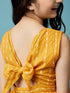 Girls Printed Cotton A-Line Midi Dress (IW-MUSTARDDOBBY)
