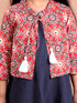 Navy Blue Ethnic Motifs Cotton Dress (IW-Navyikkat)