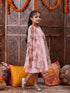 Pspeaches Girls Shoulder Straps Cotton Ethnic Dress With Printed Jacket (IW-PEACHCAPE)