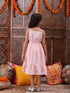 Pspeaches Girls Shoulder Straps Cotton Ethnic Dress With Printed Jacket (IW-PEACHCAPE)
