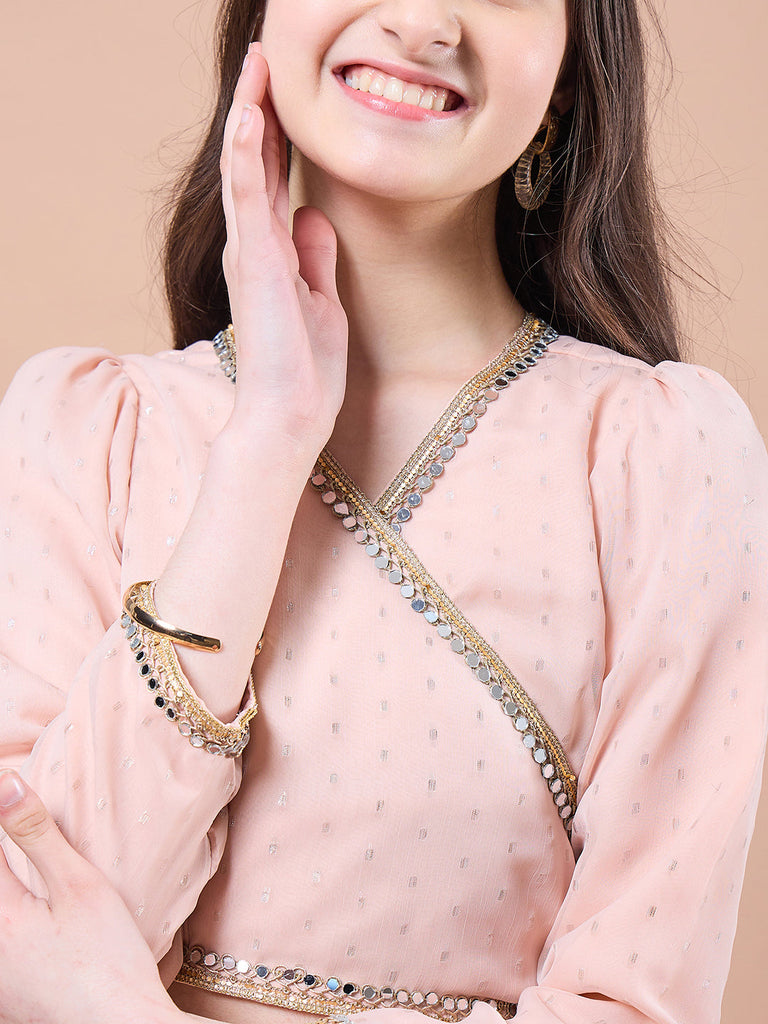 Girls Top with Palazzos (IW-PEACHGGTRUFFLE)