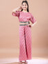 Girls Striped Top with Pyjamas (IW-PEACHGLITTER)