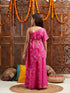 Pspeaches One Shoulder Floral Printed Top With Skirt & Waist Belt (IW-PINKFOILGGT)
