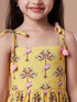 Girls Floral Printed Tiered Fit & Flare Midi Dress (IW-PINKPARROT)