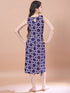 Girls Purple geometric print a-line dress Cotton Round Neck Midi Dress with Shrug (IW-PURPLECIRCLE)