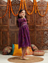 Pspeaches Girls Printed Fit & Flare Georgette Ethnic Dress (IW-PURPLEGGT)