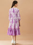 Girls Tie And Dye Cotton A-Line Midi Dress (IW-PURPLESHIBORI)
