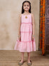 Girls Tiered Sleeveless A-Line Midi Georgette Ethnic Dress With Embroidered Shrug (IW-RANIGGTSEQ)