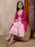 Girls Tiered Sleeveless A-Line Midi Georgette Ethnic Dress With Embroidered Shrug (IW-RANIGGTSEQ)