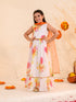 Girls Floral Printed Fit Flare Maxi Ethnic Dress With Dupatta (IW-WHITEGGT)