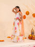Girls Floral Printed Fit Flare Maxi Ethnic Dress With Dupatta (IW-WHITEGGT)