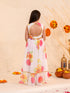 Girls Floral Printed Fit Flare Maxi Ethnic Dress With Dupatta (IW-WHITEGGT)