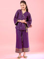 Girls Printed Top with Pyjamas (IW-WINEFOIL)