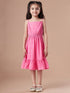 Girls Print Fit & Flare Dress With Shrug (IW-YELLOWBOOTACAPE)