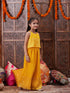 Girls Floral Printed Shoulder Straps Top With Palazzos (IW-YELLOWCOORD)
