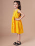 Girls V-Neck Ethnic Motifs Printed Cotton A-Line Dress (IW-YELLOWDOBBY)
