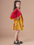 Floral Printed Bell Sleeve Cotton A-Line Dress (IW-YELLOWJAALLUREX)