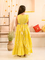 Girls Ethnic Motifs Printed Fit & Flare Maxi Ethnic Dress with Dupatta & Belt (IW-YELLOWKHADDI)