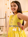 Girls Ethnic Motifs Printed Fit & Flare Maxi Ethnic Dress with Dupatta & Belt (IW-YELLOWKHADDI)