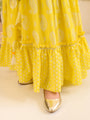 Girls Ethnic Motifs Printed Fit & Flare Maxi Ethnic Dress with Dupatta & Belt (IW-YELLOWKHADDI)