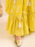 Girls Ethnic Motifs Printed Fit & Flare Maxi Ethnic Dress with Dupatta & Belt (IW-YELLOWKHADDI)