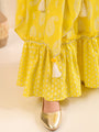 Girls Ethnic Motifs Printed Fit & Flare Maxi Ethnic Dress with Dupatta & Belt (IW-YELLOWKHADDI)