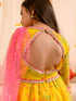 Pspeaches Girls Printed Fit Flare Maxi Ethnic Dress With Dupatta Waist Belt (IW-YELLOWORGANZA)