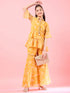 Girls Printed Tunic with Palazzos (IW-YELLOWWHITE)