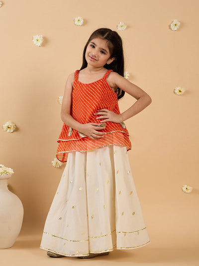 2-Piece Red & White Top & Palazzo Set (IW25006004)