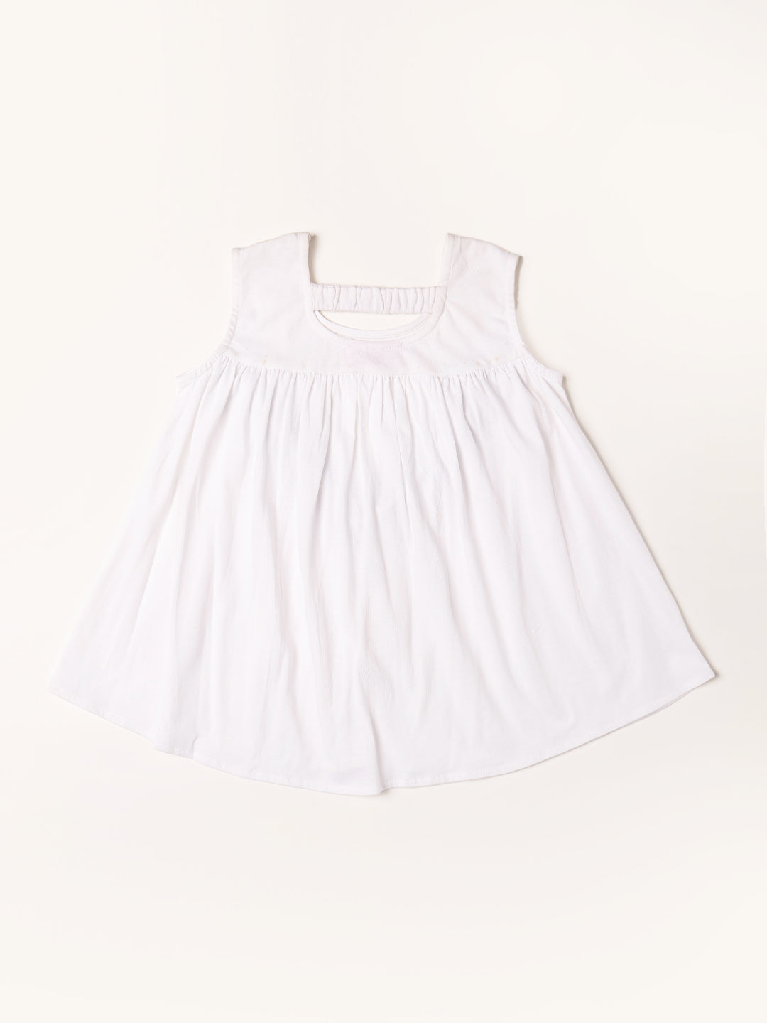 White & Blue Cotton Top & Palazzo Set (Iw25014610)