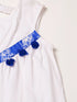 White & Blue Cotton Top & Palazzo Set (Iw25014610)