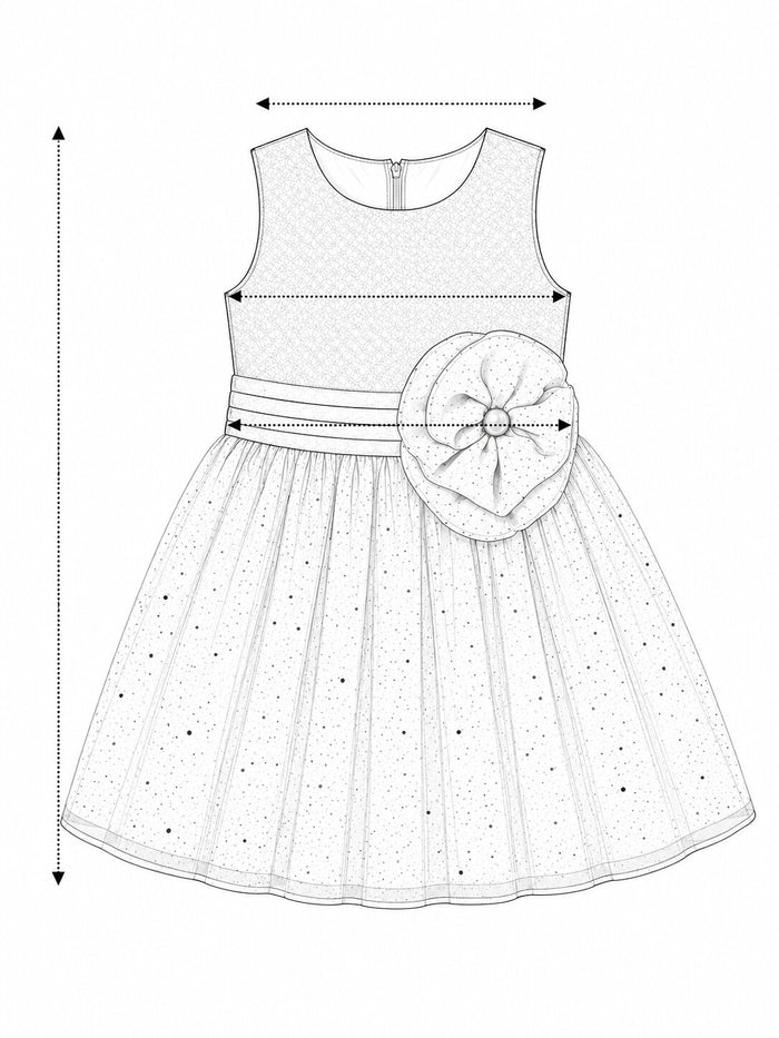 Pspeaches Baby Girl Teal Blue Ethnic Foil Shimmer Taffeta Flared Dress ( Sku-Ing-D-Blueshimmerdress ) size chart