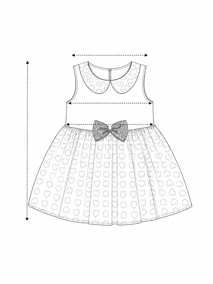 Pspeaches Baby Girl Yellow Ethnic Heart Print Net Taffeta Asymmetric Dress ( Sku-Ing-D-Heartnetdress ) size chart
