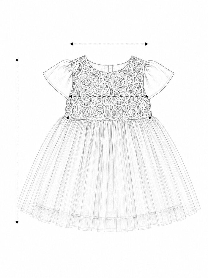 Pspeaches Baby Girl Yellow Ethnic Solid Dupion Flared Dress ( Sku-Ing-D-Laceyellownet ) size chart