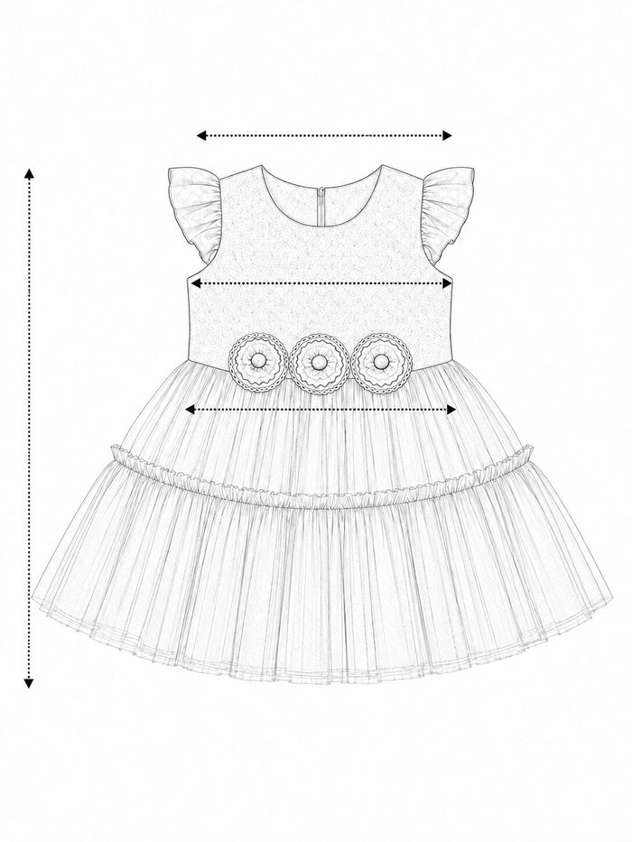Pspeaches Baby Girl Pink Ethnic Solid Taffeta Flared Dress size chart