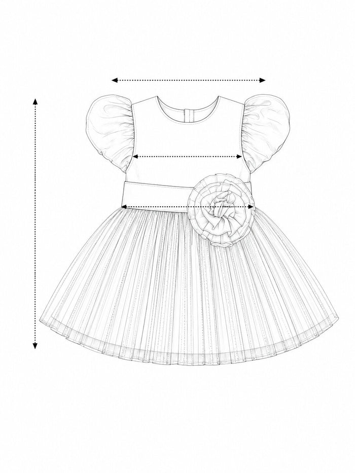 Pspeaches Baby Girls Pink Ethnic Solid Taffeta Asymmetric Dress ( Sku-Ing-D-Pinktullenet ) size chart