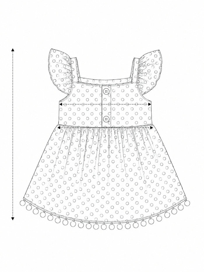 Pspeaches Baby Girl Blue Ethnic Polka Dot Poplin Flared Dress ( Sku-Ing-D-Polkadotdress ) size chart