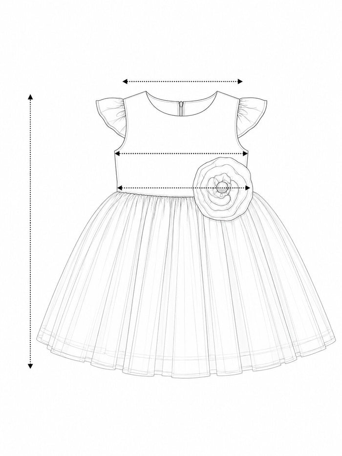 Pspeaches Baby Girl Peach & Off White Ethnic Solid Taffeta Flared Dress ( Sku-Ing-D-Taffetabowdress ) size chart