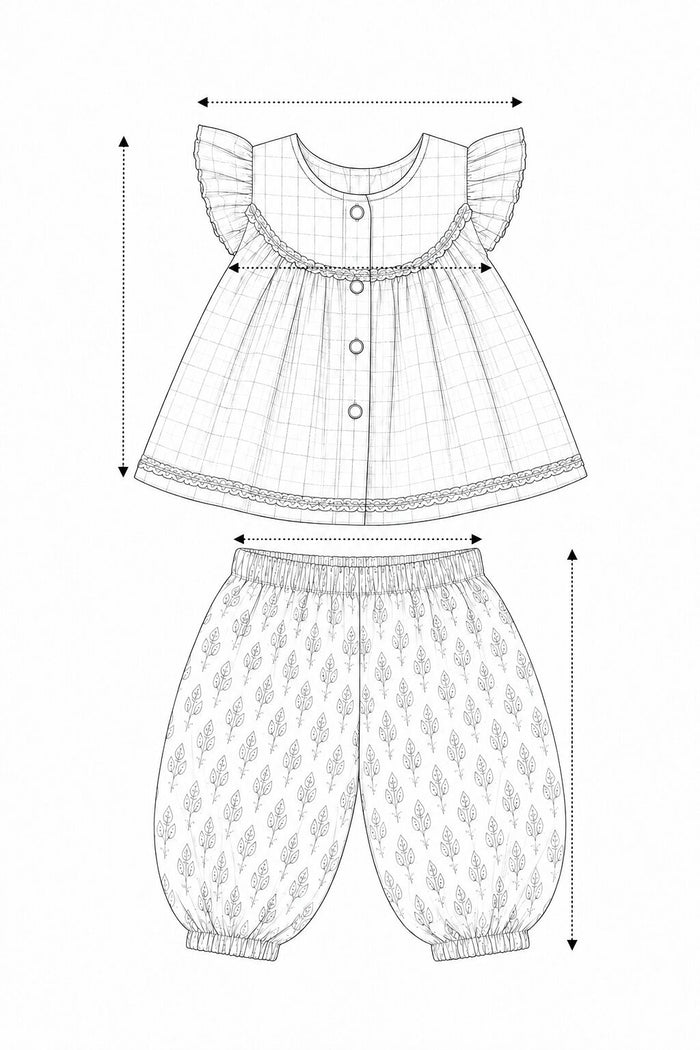 Pspeaches Baby Girl Peach & Green Ethnic Stripe Print Lurex Chanderi A-Line Kurta With Pant Set ( Sku-Ing-Ks-Bootigreenlurex ) size chart