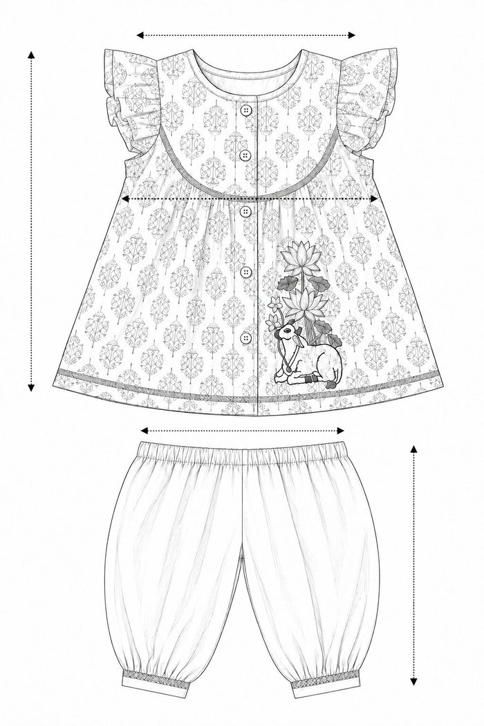 Pspeaches Baby Girl Yellow Booti Print Cotton A-Line Kurta With Pant ( Sku-Ing-Ks-Yellowbooticamb ) size chart