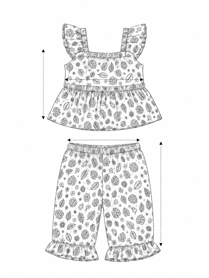 Pspeaches Baby Girl Multi Booti Print Muslin A-Line Top With Pant Set ( Sku-Ing-S-Crmuslin ) size chart